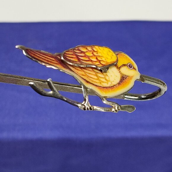 Bird-Themed Bookmark & Brooch Enamel Accents Sparrow Perfect Gift Vintage RARE - Picture 9 of 9